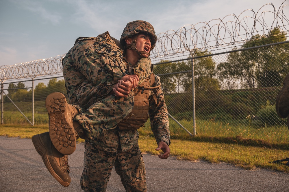 MARFORK Marines and U.S. Army Solider conduct MCMAP Training