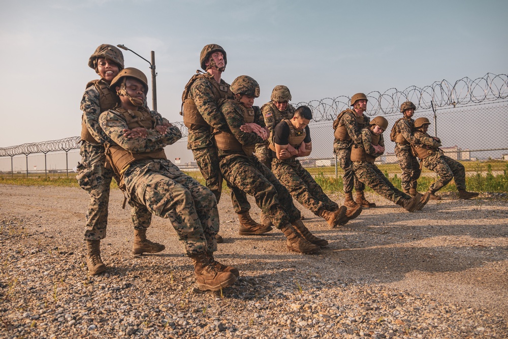 MARFORK Marines and U.S. Army Solider conduct MCMAP Training