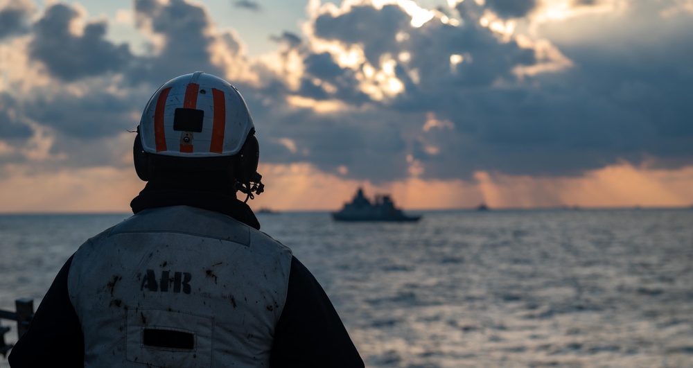 USS New York And NATO Allies Gather In Formation