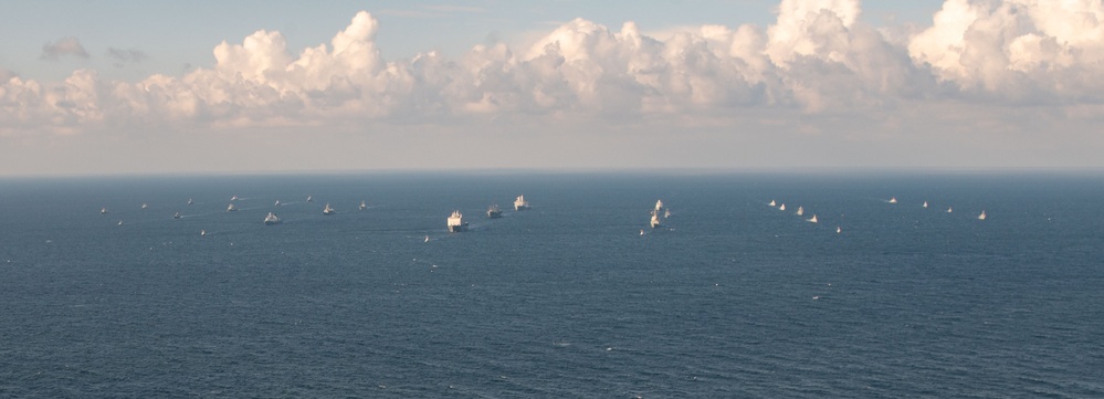 USS New York And NATO Allies Steam In Formation