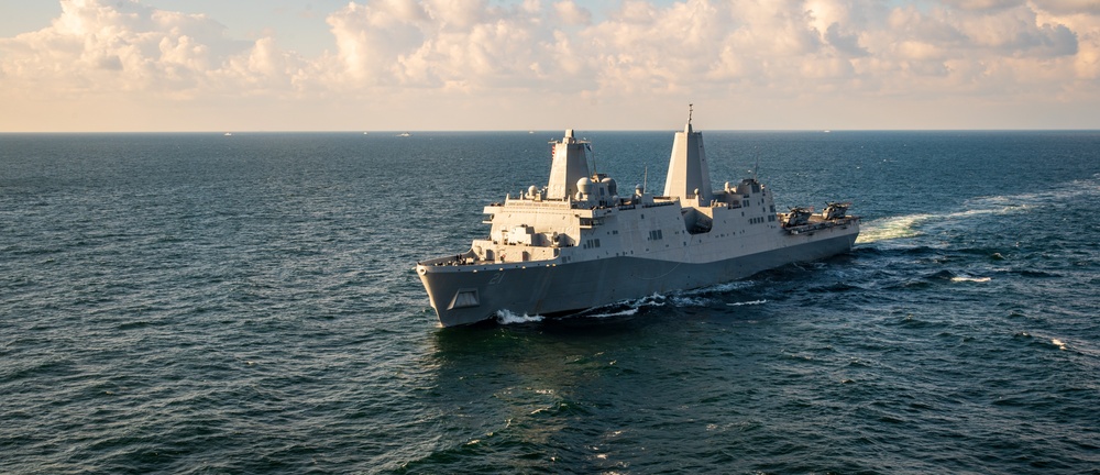 USS New York And NATO Allies Steam In Formation