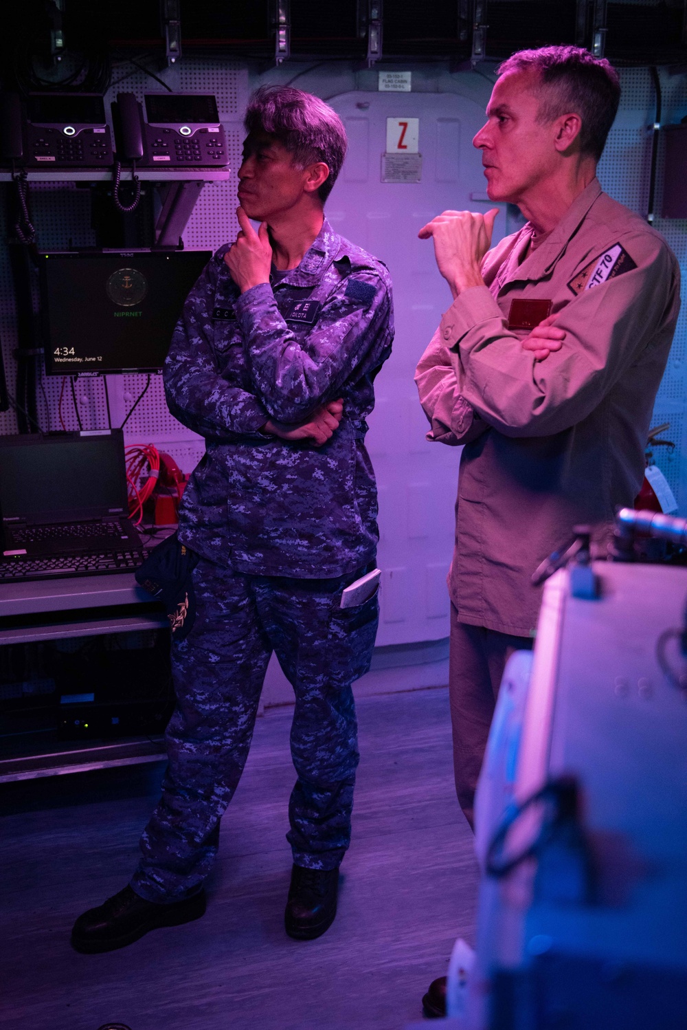 USS Ronald Reagan (CVN 76) hosts tour for Rear Adm. Kazushi Yokota and leaders of Japan Maritime Self-Defense Force in support of Valiant Shield 2024