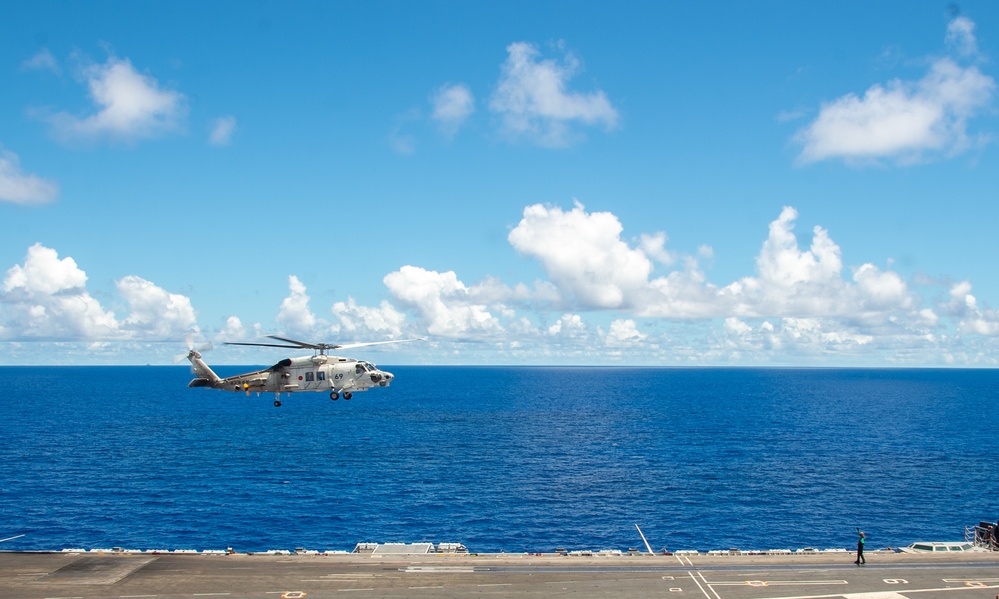 USS Ronald Reagan (CVN 76) hosts tour for Rear Adm. Kazushi Yokota and leaders of Japan Maritime Self-Defense Force in support of Valiant Shield 2024