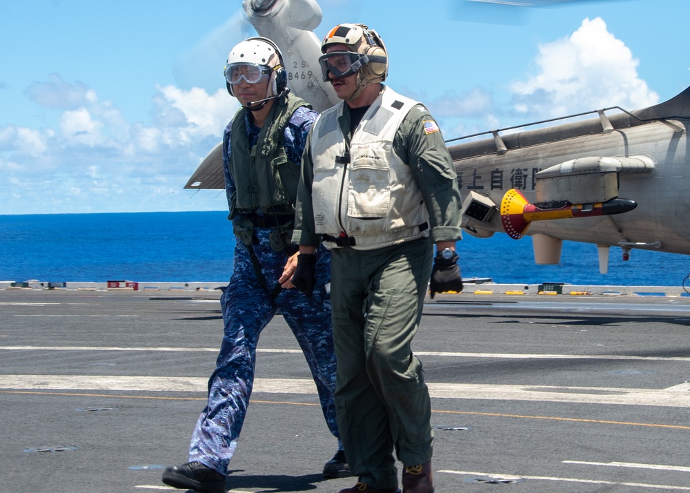 USS Ronald Reagan (CVN 76) hosts tour for Rear Adm. Kazushi Yokota and leaders of Japan Maritime Self-Defense Force in support of Valiant Shield 2024