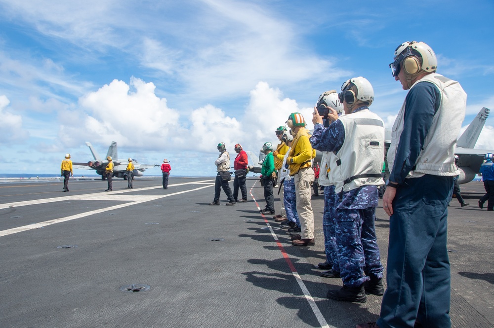 USS Ronald Reagan (CVN 76) hosts tour for Rear Adm. Kazushi Yokota and leaders of Japan Maritime Self-Defense Force in support of Valiant Shield 2024