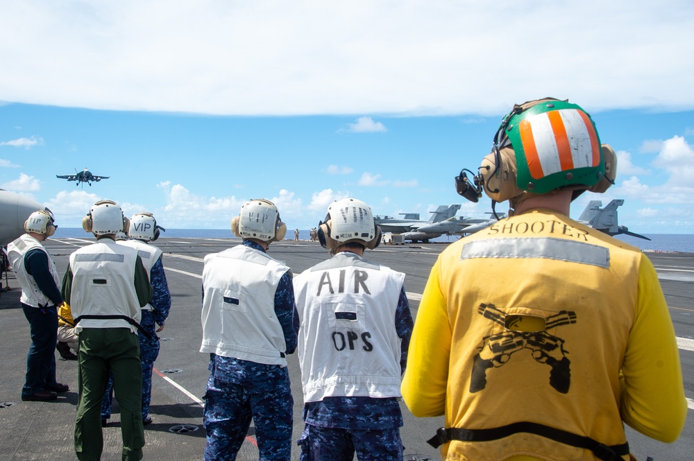 USS Ronald Reagan (CVN 76) hosts tour for Rear Adm. Kazushi Yokota and leaders of Japan Maritime Self-Defense Force in support of Valiant Shield 2024