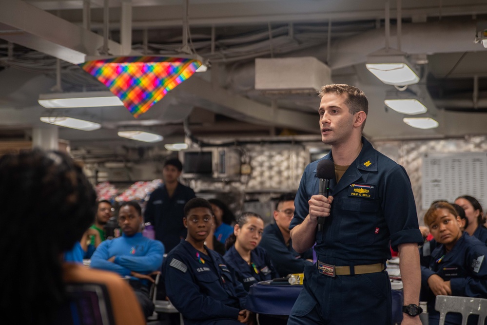 USS Ronald Reagan (CVN 76) Sailors attend  Pride Month Event