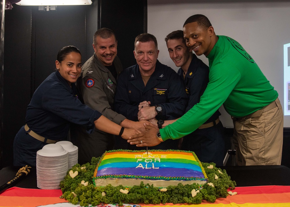 USS Ronald Reagan (CVN 76) Sailors attend  Pride Month Event