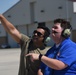 Jacob Howard watches KC-135 prepare for takeoff