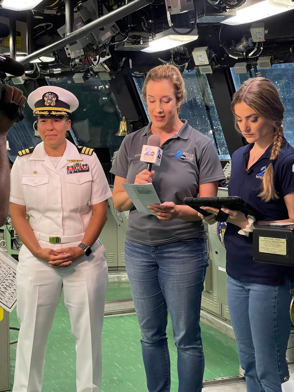 WMAR Baltimore Conducts Interviews aboard the USS Marinette.