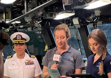 WMAR Baltimore Conducts Interviews aboard the USS Marinette.