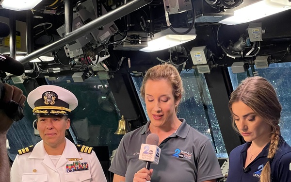 WMAR Baltimore Conducts Interviews aboard the USS Marinette.