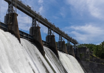 Powerful Water Flow at John Hollis Bankhead Dam