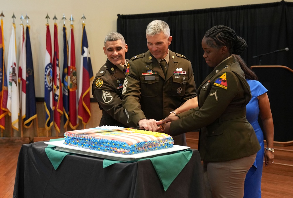 Army Birthday cake cutting