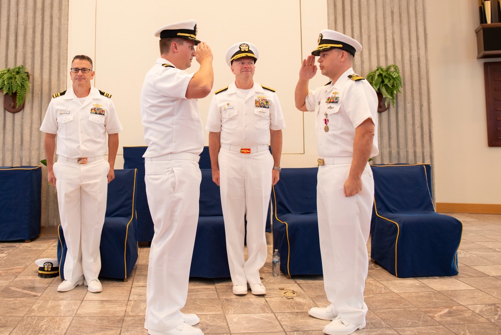 SRS- 36 Bids Farewell to Cmdr. Scovill and Welcomes Cmdr. Becker