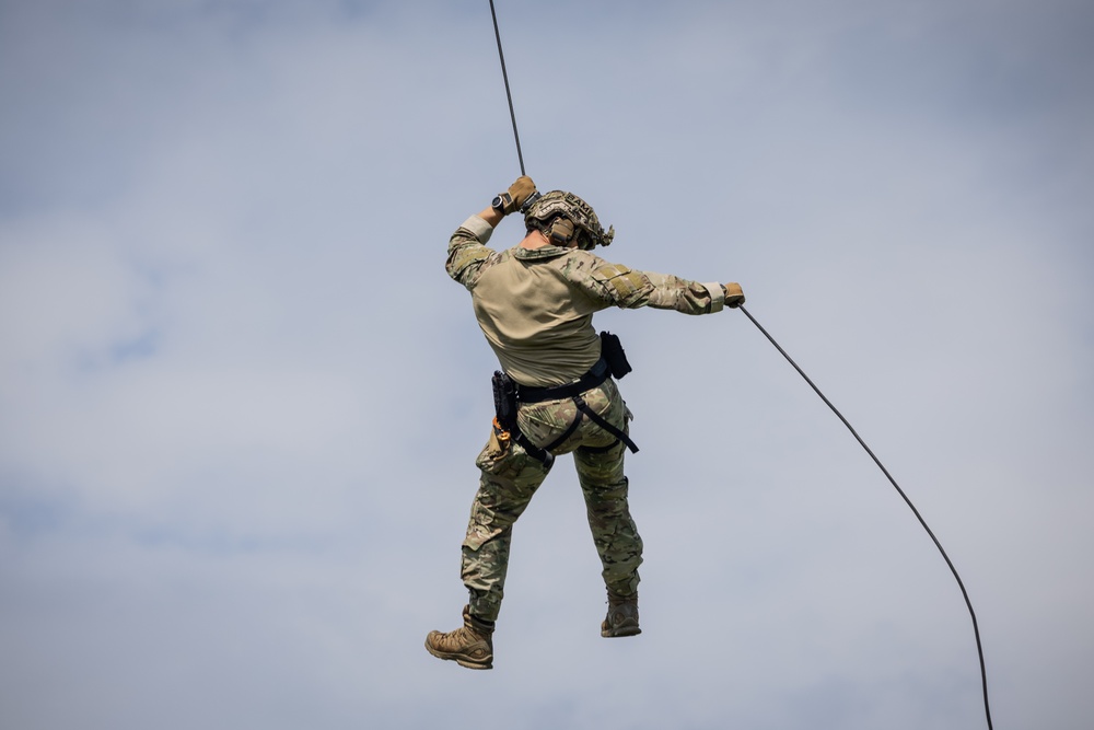 BALTOPS 24 EOD Fast Rope and Rappel Drills