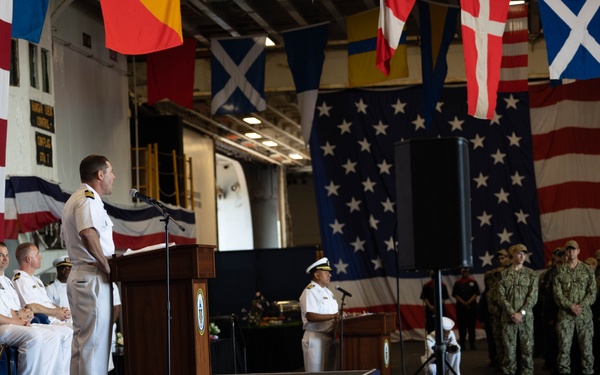 USS Bataan Holds Change of Command Ceremony