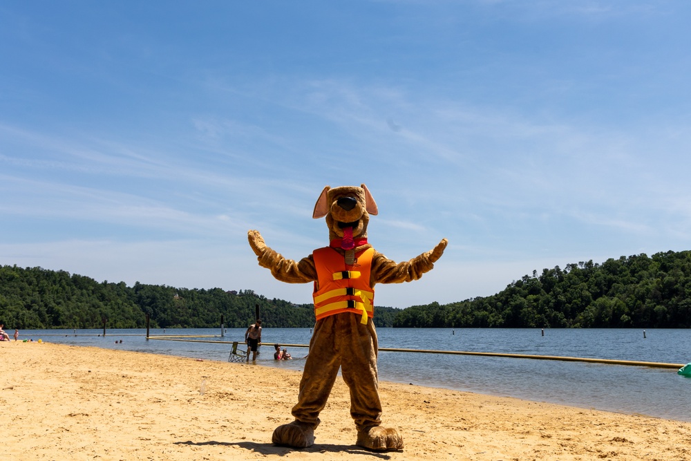 Bobber the Water Safety Dog Enjoys a Day at the Beach