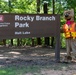 Bobber the Water Safety Dog at Rocky Branch Park Entrance