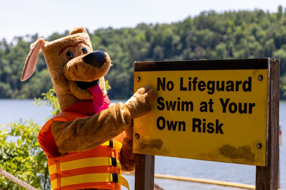 Bobber the Water Safety Dog Highlights No Lifegaurd Warning