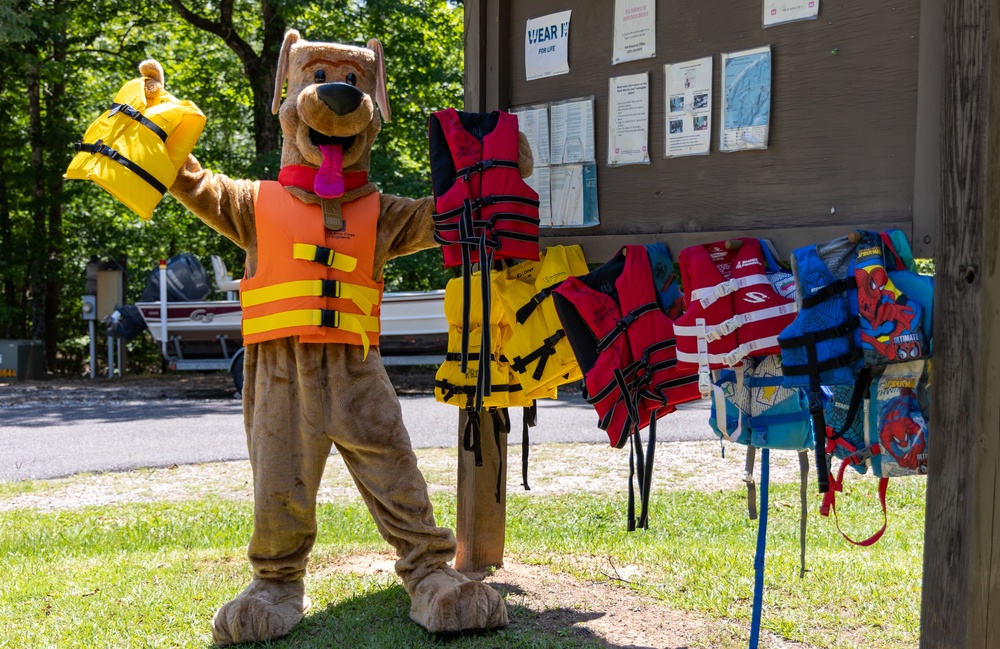 Bobber the Water Safety Dog Promotes Life Jacket Loaner Station