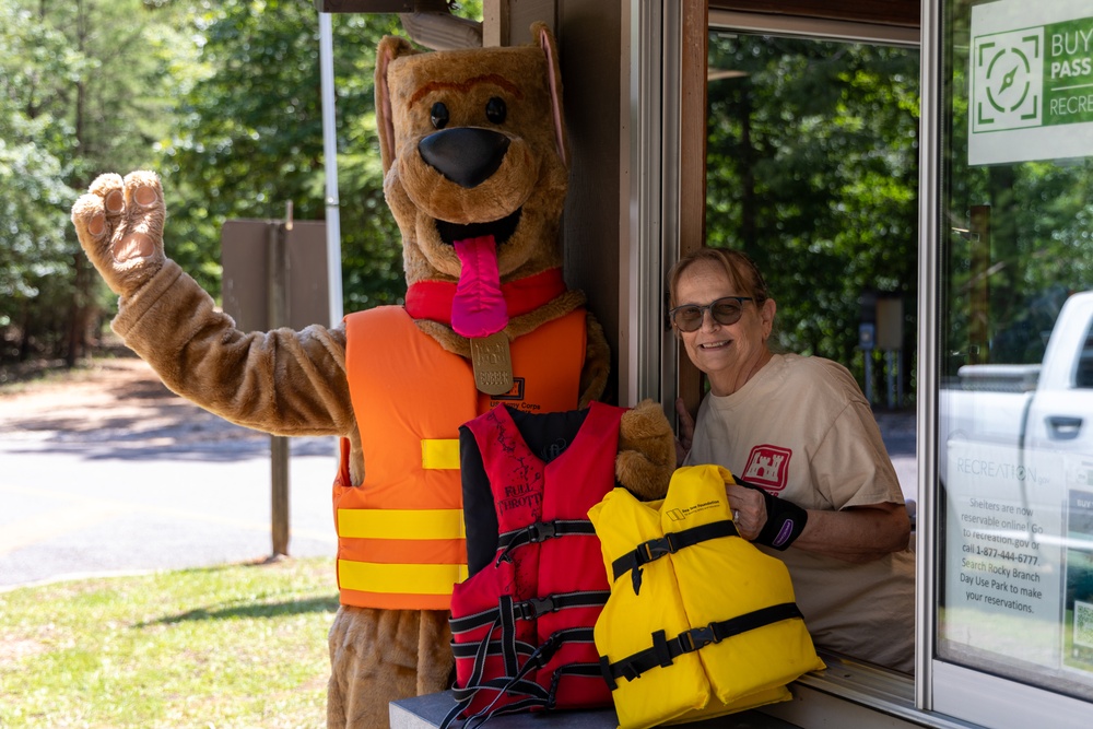 Bobber the Water Safety Dog Welcomes Visitors at Rocky Branch Park