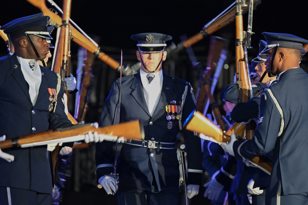 US Air Force Honor Guard Drill Team represents the US at Belgian Defence International Tattoo 2024