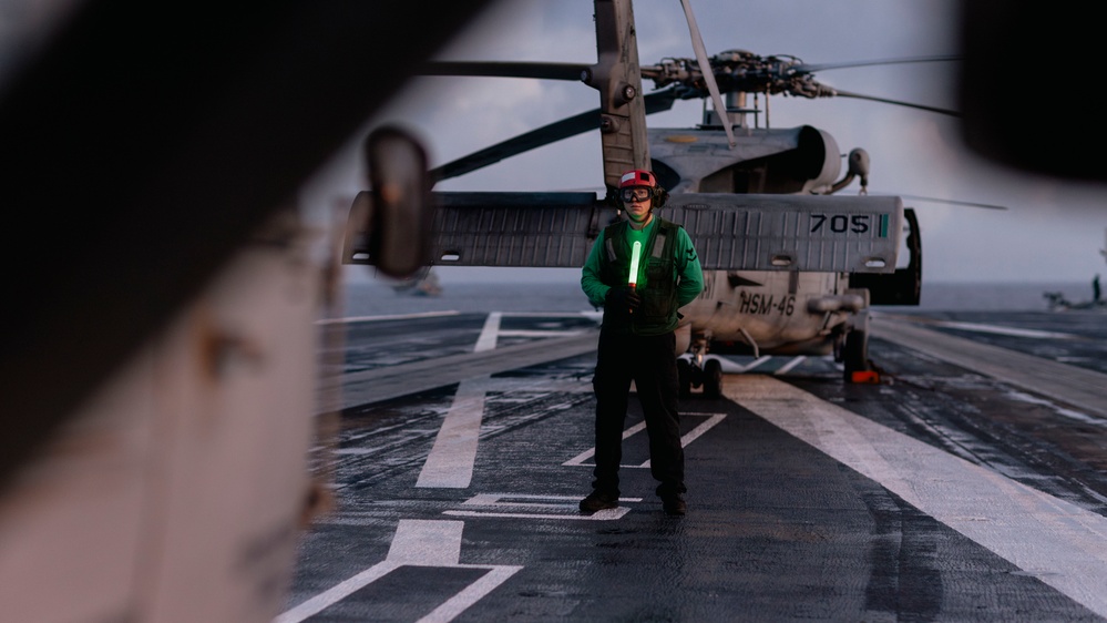 Sailor Spins up an MH-60S