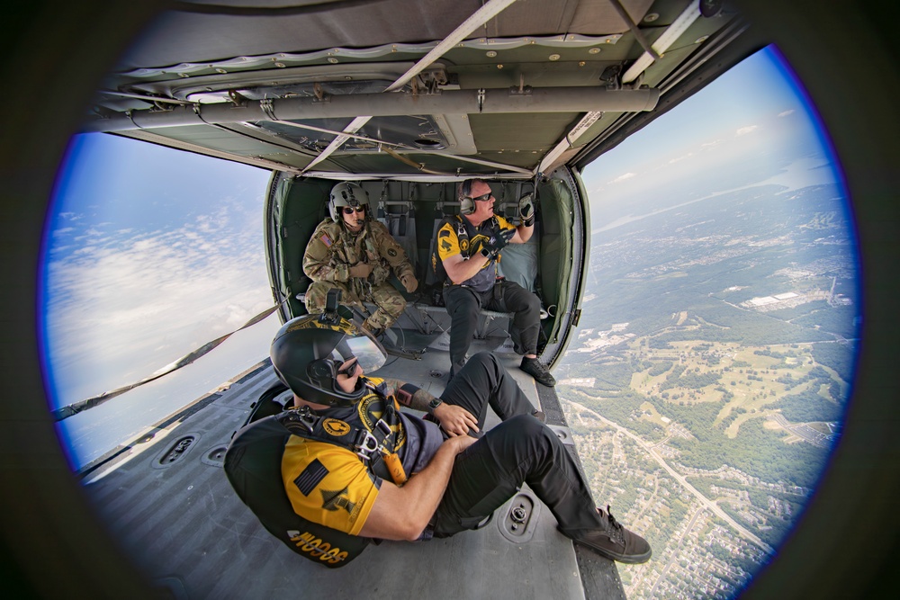 SOCOM Para-Commandos Conduct Practice Jump for 2024 Army Birthday Festival