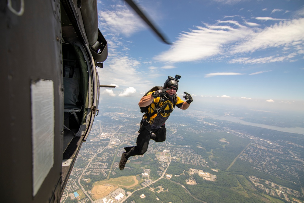 SOCOM Para-Commandos Conduct Practice Jump for 2024 Army Birthday Festival