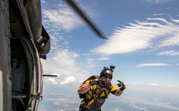 SOCOM Para-Commandos Conduct Practice Jump for 2024 Army Birthday Festival