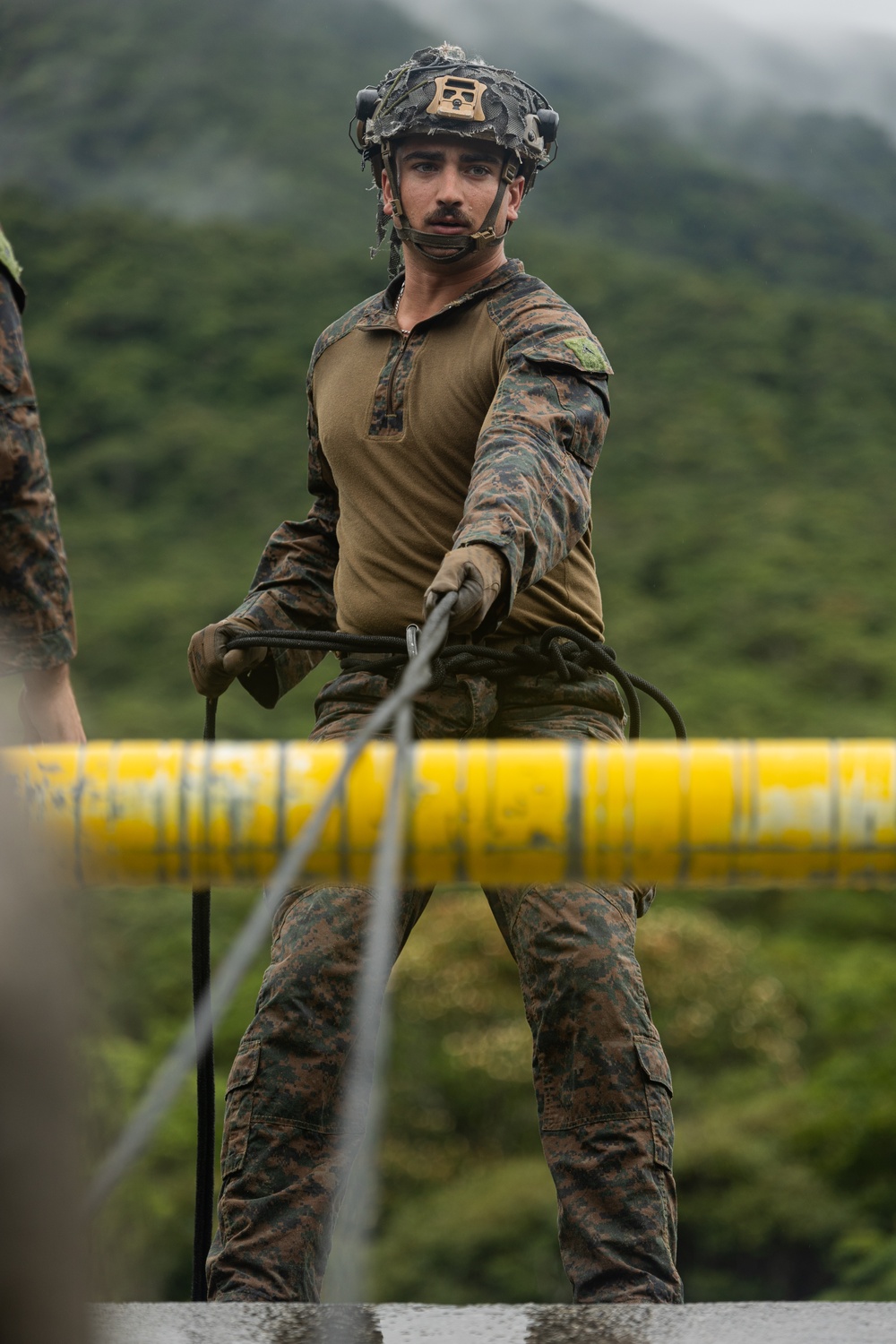 Kilo Company Rappel down Jungle Terrain