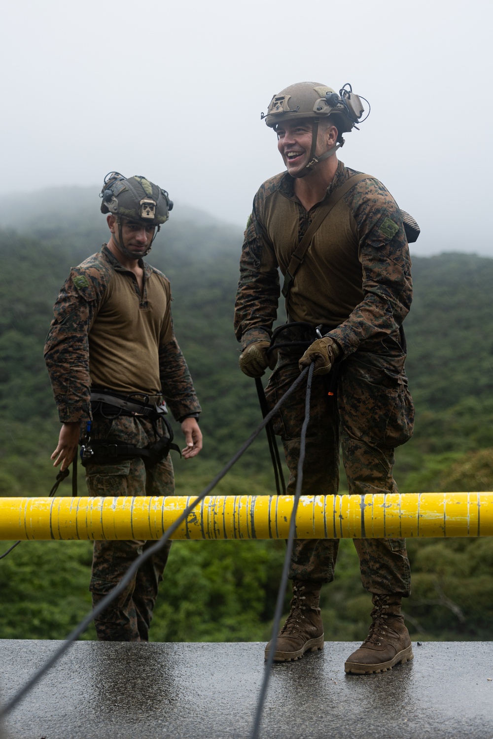 Kilo Company Rappel down Jungle Terrain