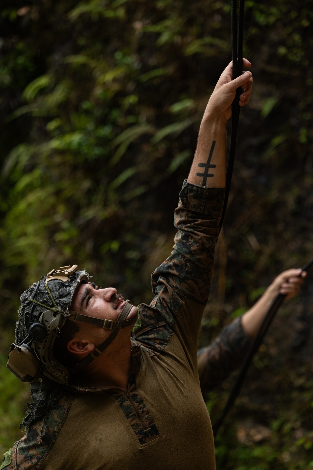 Kilo Company Rappel down Jungle Terrain