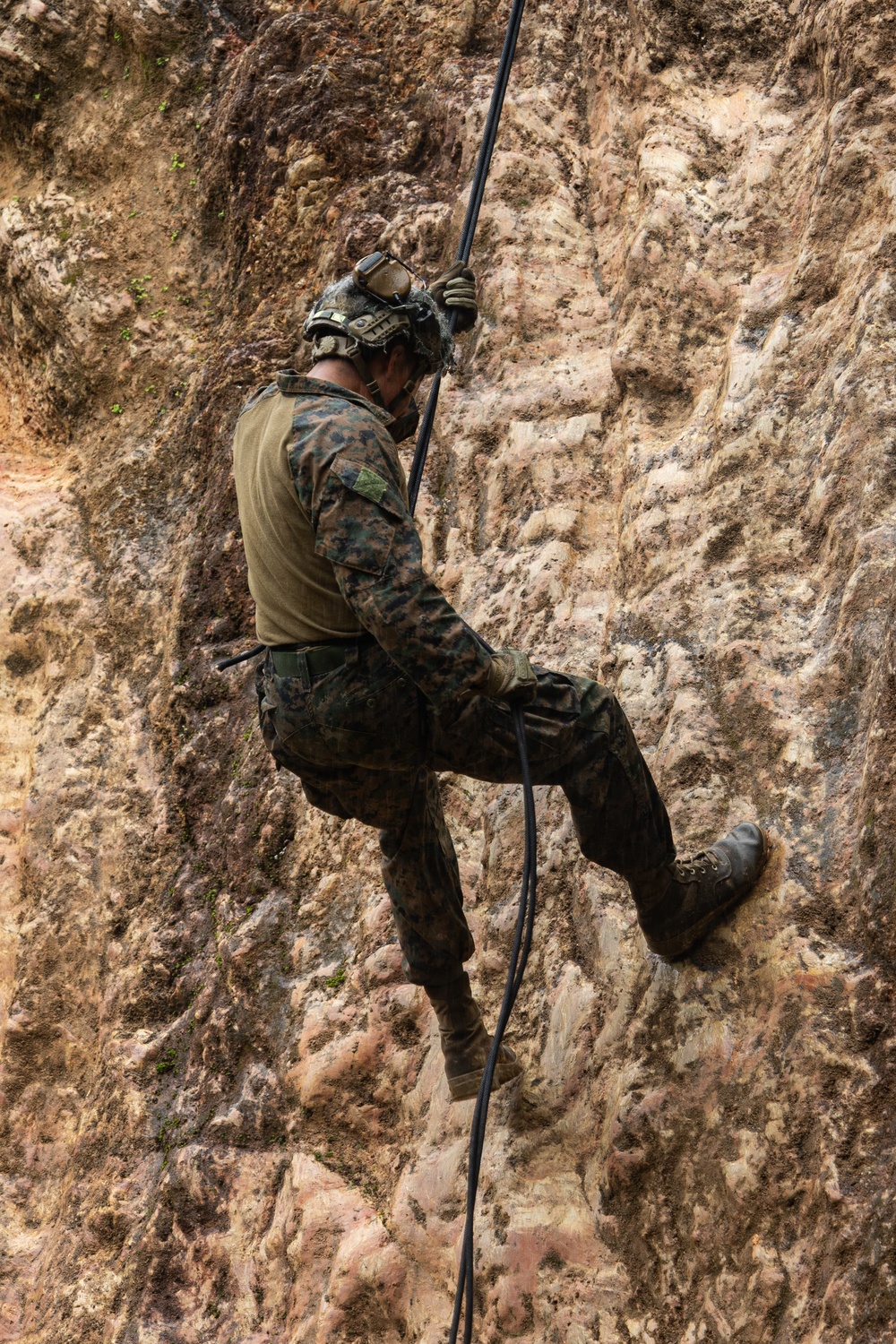 Kilo Company Rappel down Jungle Terrain