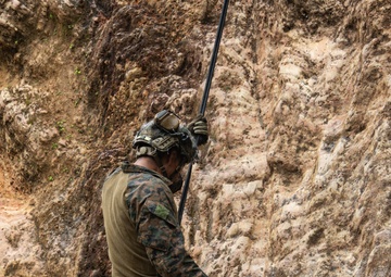 Kilo Company Rappel down Jungle Terrain