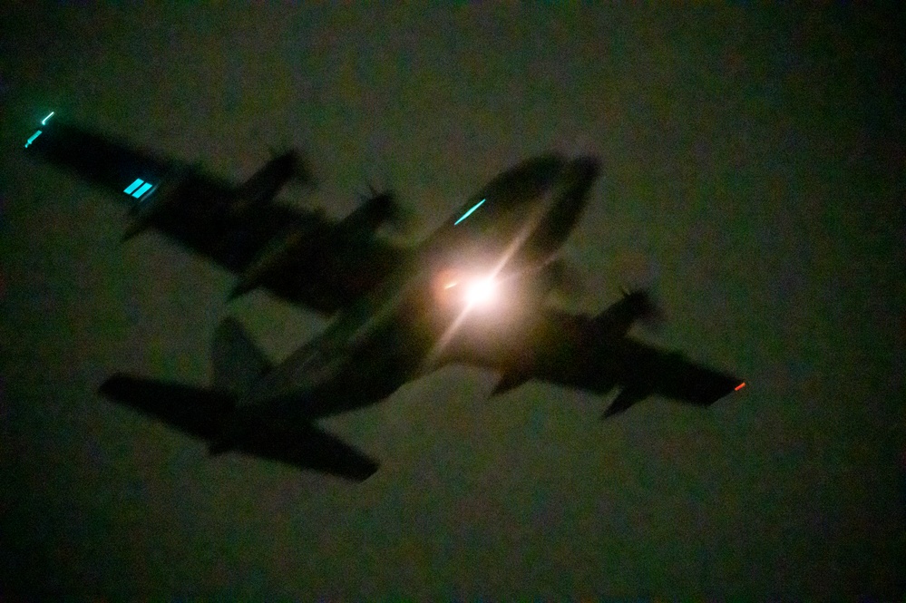 KC-130 practices approaches and touch-and-go maneuvers in support of VS24