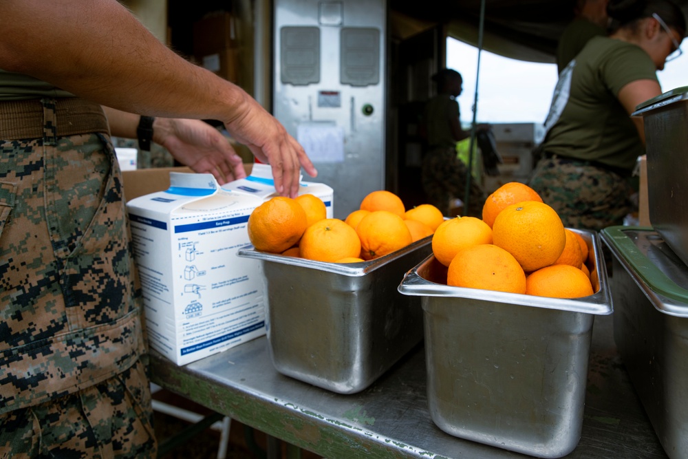 Valiant Shield 24: Marine Food Specialists Prepare a Field Mess for Troops