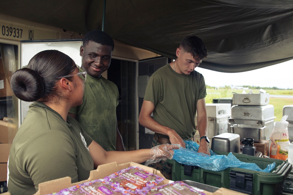 Valiant Shield 24: Marine Food Specialists Prepare a Field Mess for Troops