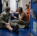 Mass casualty evacuation training aboard USS Mount Whitney (LCC 20)