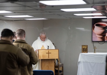Roman Catholic Mass aboard USS Mount Whitney (LCC 20)