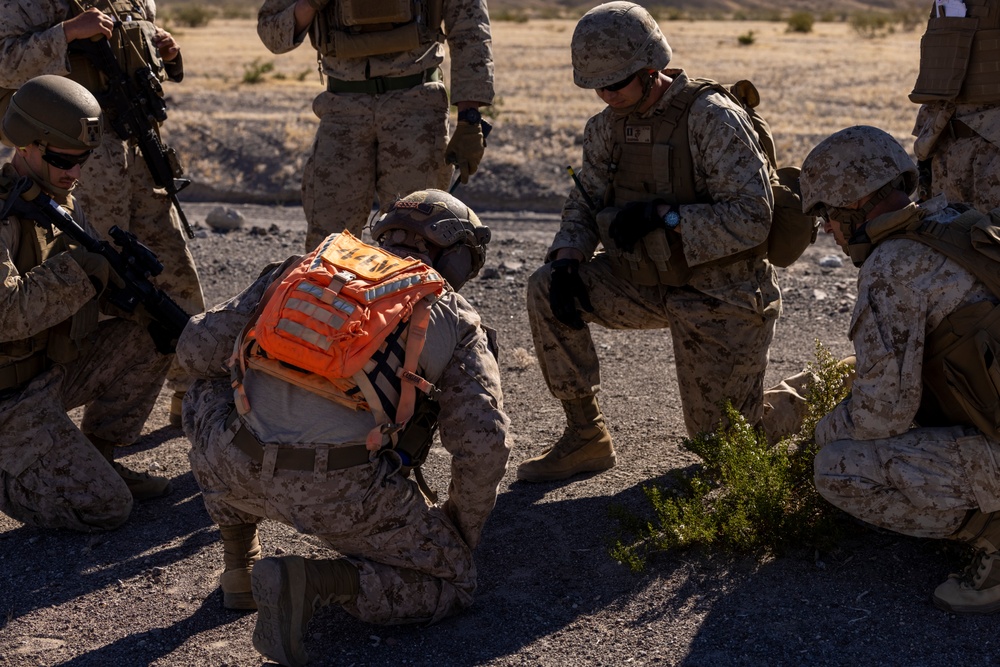 U.S. Reserve Marines conduct motorized fire and maneuver exercise during ITX 4-24