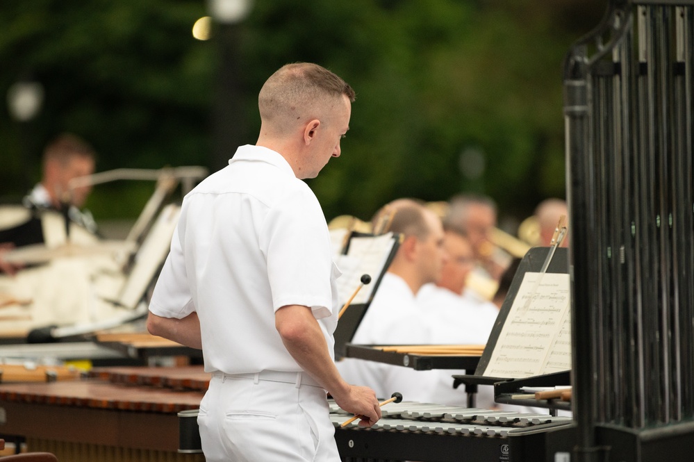 U.S. Navy Band performs on the west steps of the Capitol building