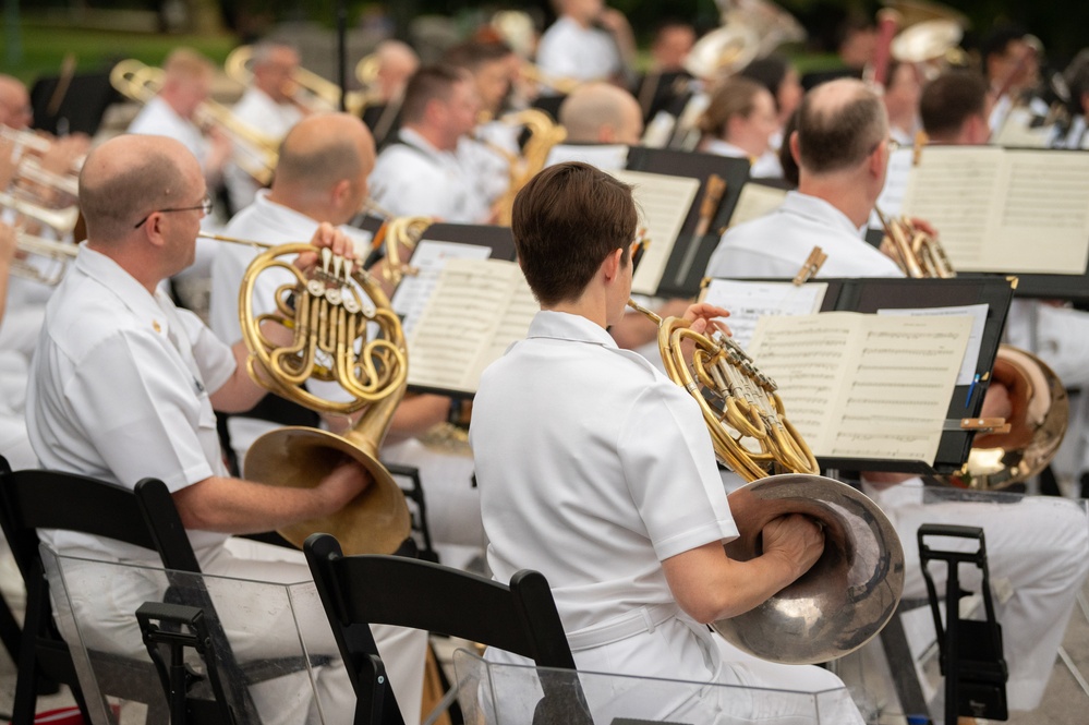 U.S. Navy Band performs on the west steps of the Capitol building