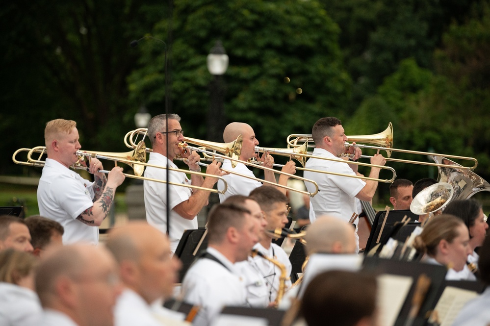 U.S. Navy Band performs on the west steps of the Capitol building