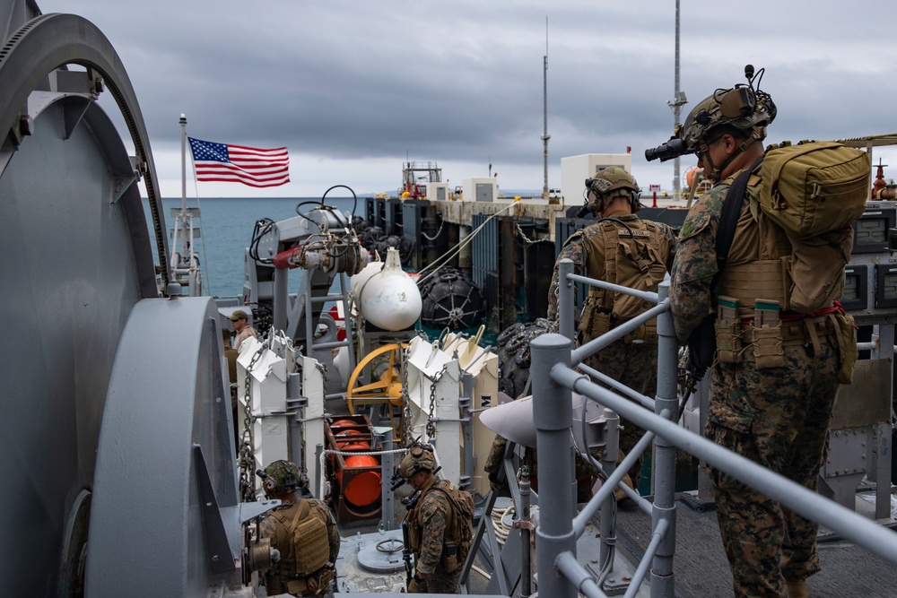 31st MEU, MRF and BLT 1/4 conduct VBSS aboard USS Warrior (MCM 10)