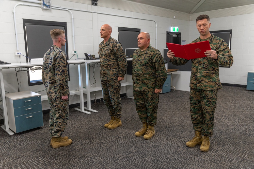 MRF-D 24.3: MARFORCYBER CG reenlists Staff Sgt. Noah Paul