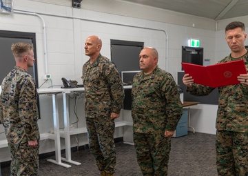 MRF-D 24.3: MARFORCYBER CG reenlists Staff Sgt. Noah Paul