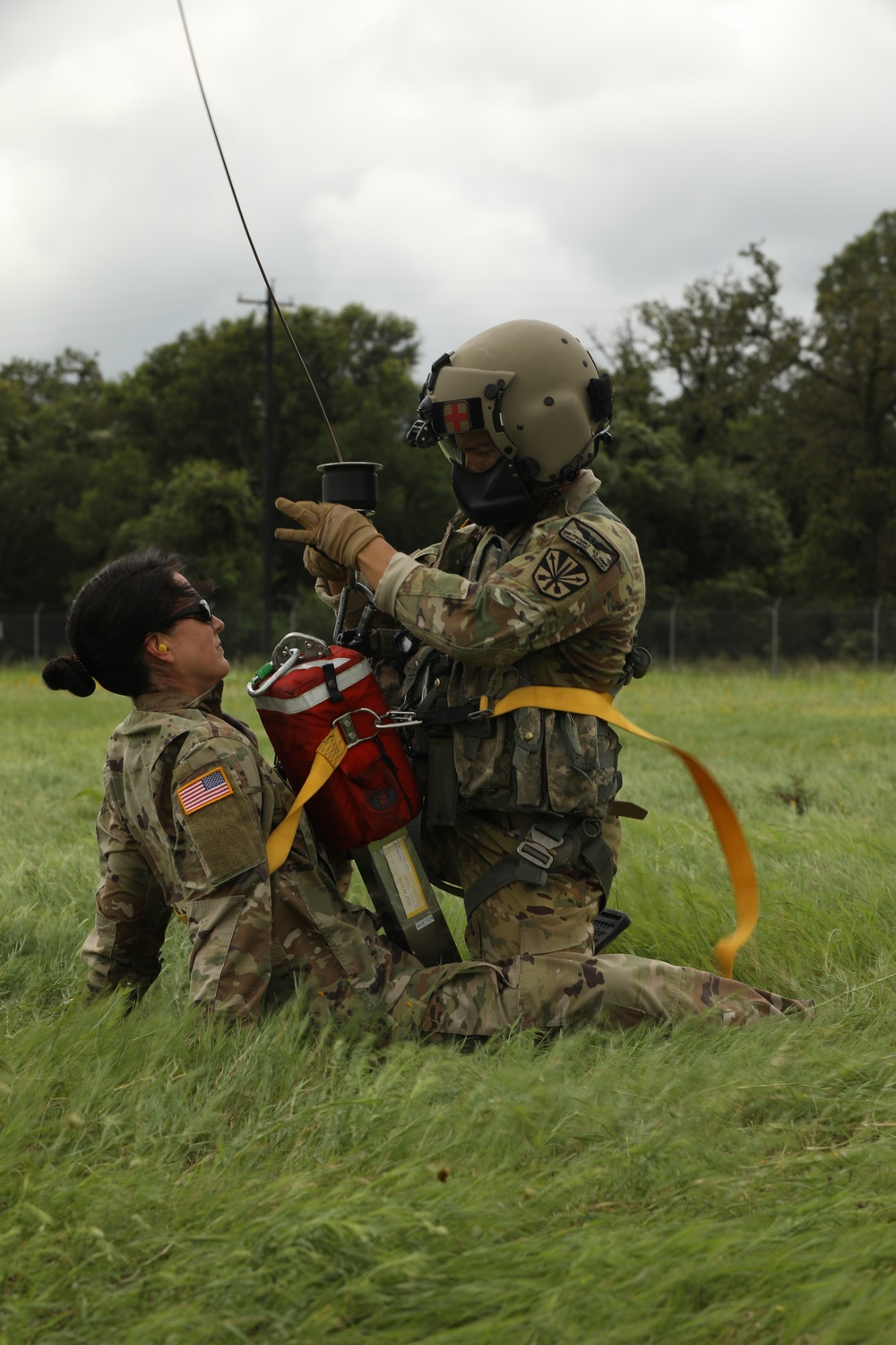 278th Armored Cavalry Regiment lifts off with hoist MedEvac training