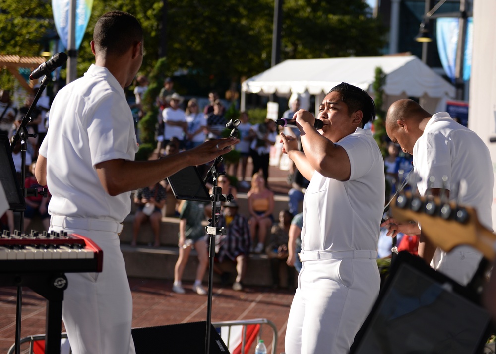 Navy Band The Cruisers Plays Inner Harbor During Maryland Fleet Week 2024